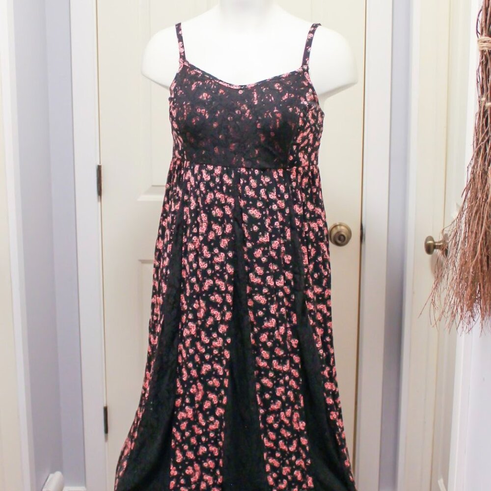 Torrid Black with Pink Floral Maxi Dress